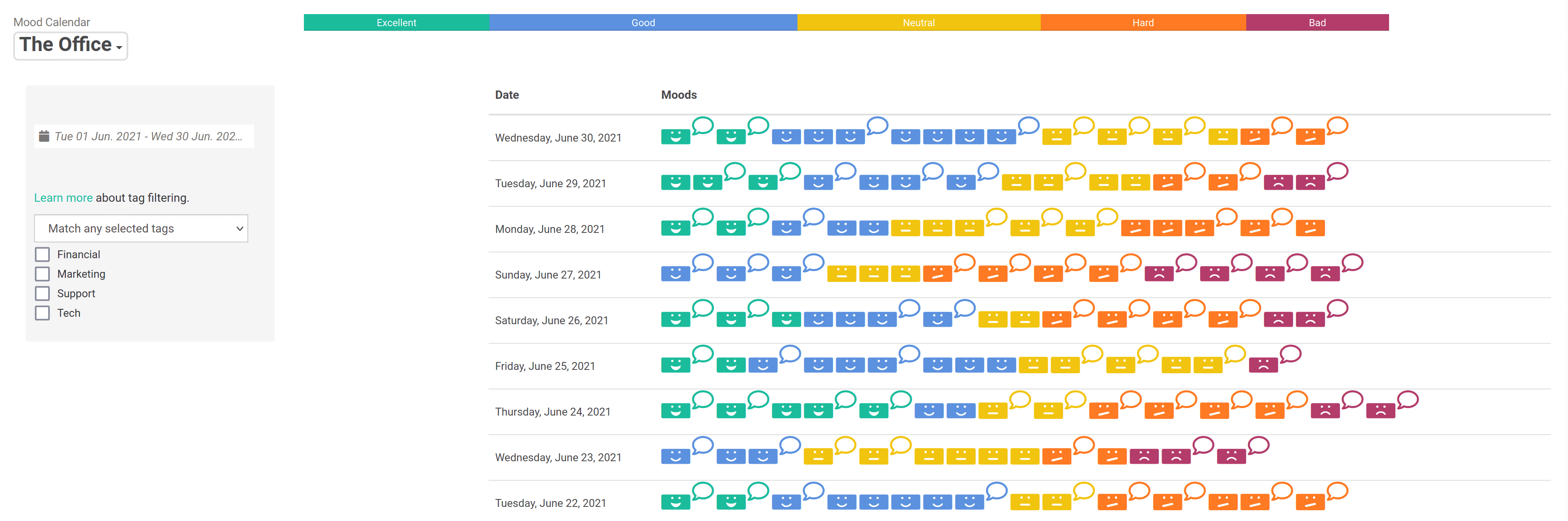 TeamMood - niko-niko calendar